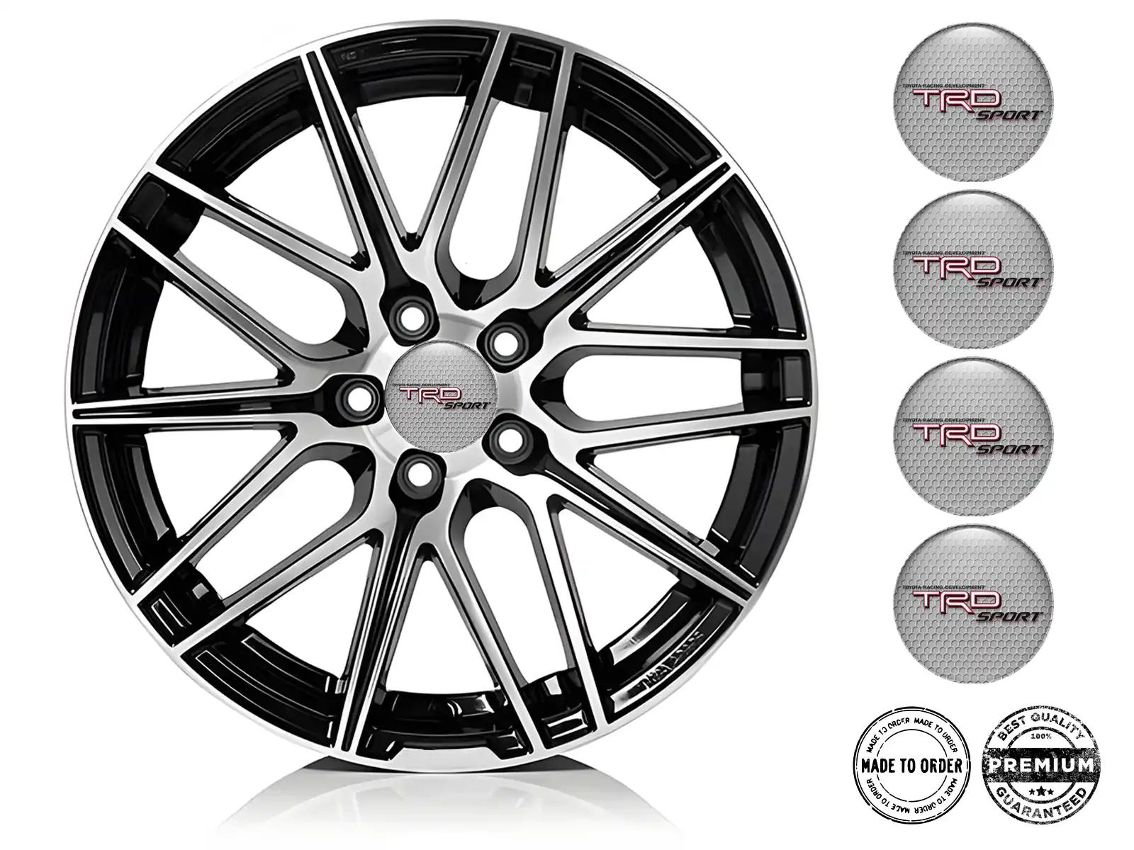 Toyota TRD Calcomanías de Aro Autos Emblemas de Rueda Elegante